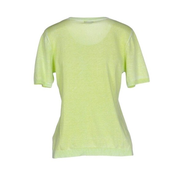 Barbara Lebek Women's Light Green Short Sleeve Cotton Rhinestones Sweater Sz 12 - Picture 2 of 12